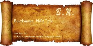 Buchman Márk névjegykártya